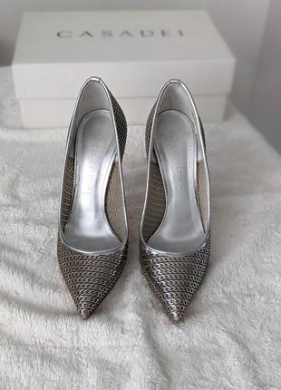 Базовые туфли casadei - оригинал цвет металик, серебро5 фото