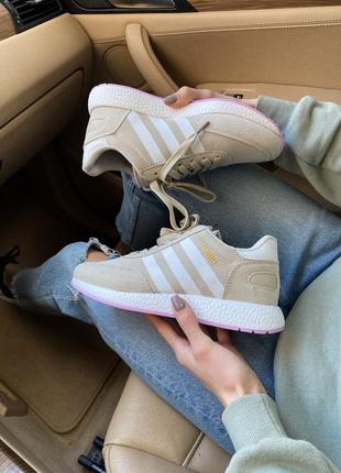 Кроссовки adidas iniki beige/pink кросівки6 фото