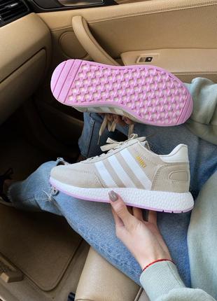Кросівки adidas iniki beige/pink кросівки7 фото