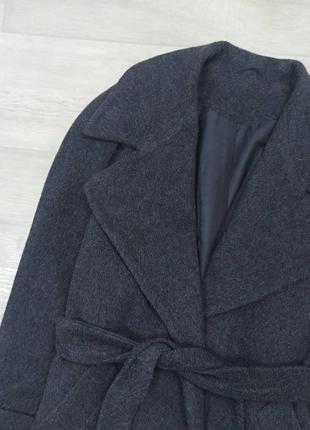 Сіре вовняне пальто2 фото