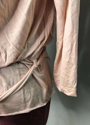 Блуза с укорочённым рукавом пудровая розовая нюдовая летняя owens margiela5 фото