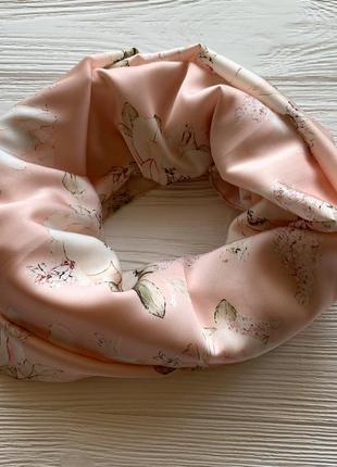 Персиковый шарф хомут2 фото