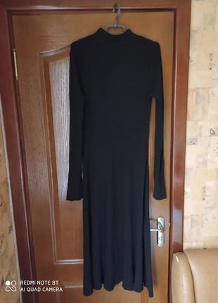 Черное трикотажное платье р.44-42-46-48 пог 46см