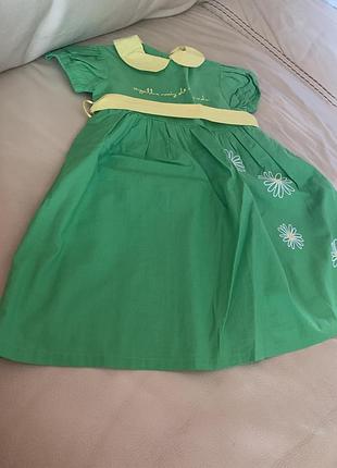 Сукня agatha ruiz de la prada зелене в ромашки бавовна зростання 86/92