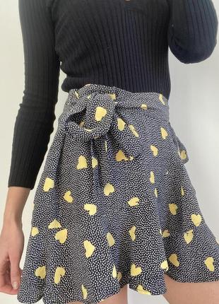 Крутая юбка с воланом в принт2 фото