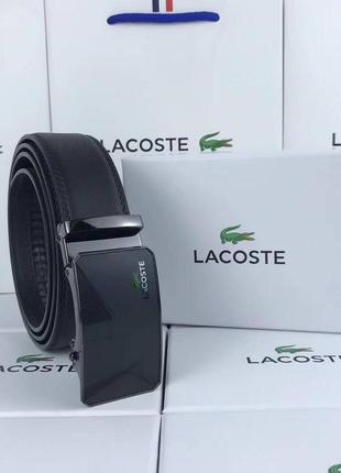 Чоловічий ремінь з пряжкою автомат lacoste в подарунковому наборі