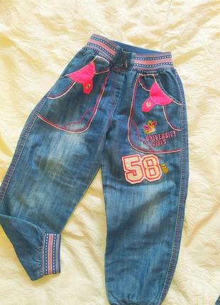Котонові джинси на резинці 5-6 років
