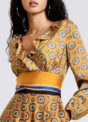 Роскошная сатиновая блуза в богемном /бохо стиле