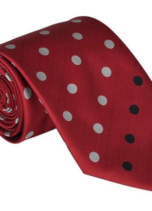 Чоловічі краватки в горошок чорний червоний4 фото