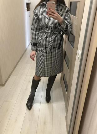 Тренч плащ в клетку виши