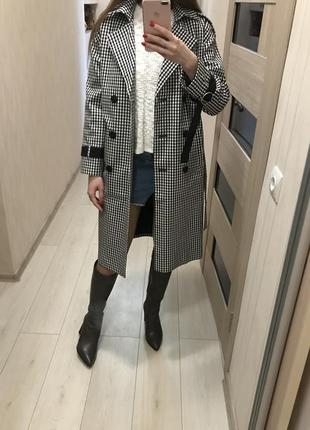 Тренч плащ в клетку виши