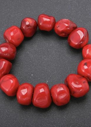 Браслет из натурального камня коралл
