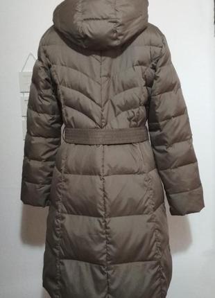 Фирменный длинный натуральный пуховик