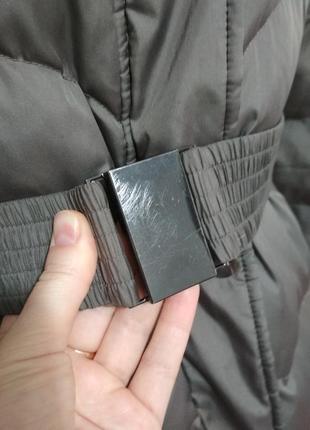 Фирменный длинный натуральный пуховик