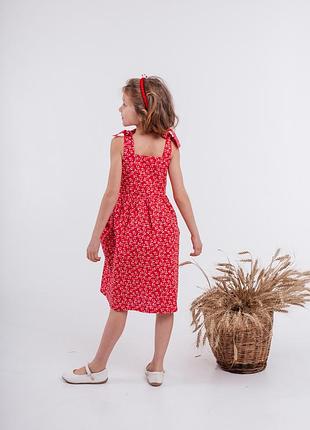 Річний бавовняний сарафан для дівчинки 3