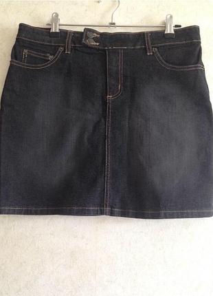 Джинсова чорна коротка міні спідниця