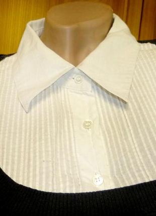 Фирменная коттоновая белая блузка + жилетка 55% шелк два в одном,рукав 3/42 фото