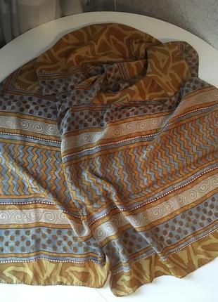 Шикарная шелковая индийская шаль 184*555 фото
