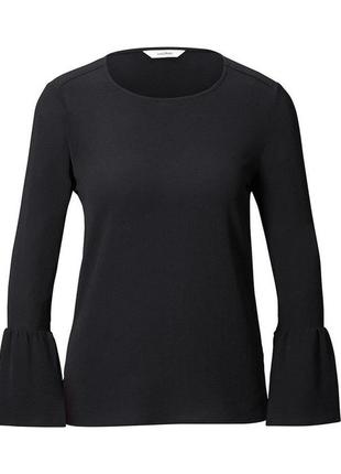 Фирменная блуза с воланами черного цвета размер евро 36 тсм tchibo3 фото