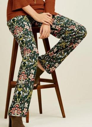 Брюки next в квіти принт цветы штани