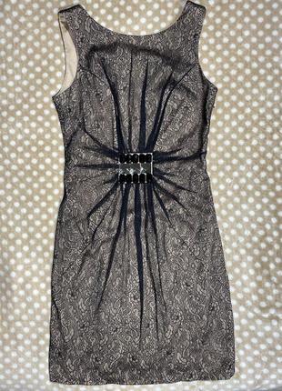 Черно-золотистое платье с боковой змейкой, s/m.1 фото