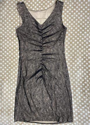 Черно-золотистое платье с боковой змейкой, s/m.2 фото