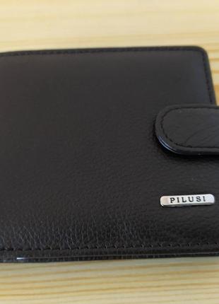 Кожаный бумажник натуральная кожа портмоне черный кожаный кошелек мужской1 фото