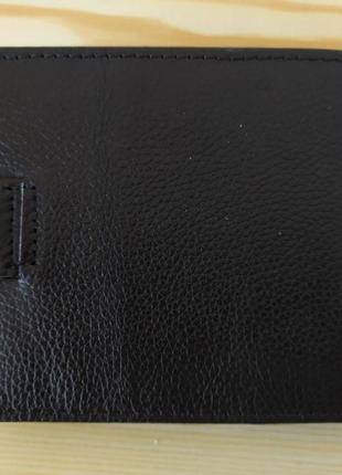 Кожаный бумажник натуральная кожа портмоне черный кожаный кошелек мужской6 фото