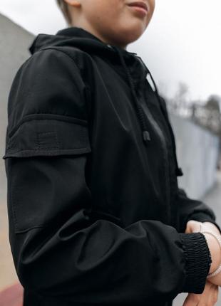 Куртка черная детская "easy" softshell3 фото
