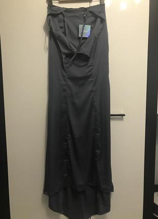 Шикарное длинное платье в бельевом стиле3 фото