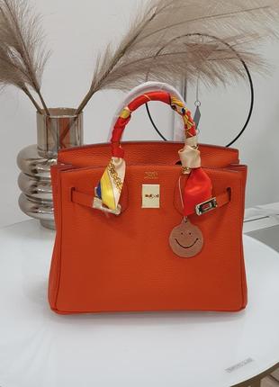 Модная кожаная сумка в стиле hermes birkin 30см.5 фото