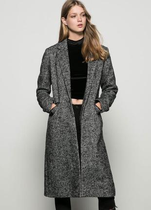 Zara шерстяное пальто