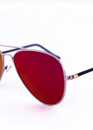Солнцезащитные зеркальные очки унисекс авиатор - стальные3 фото