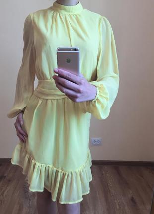 Весняна сукня лимонного кольору1 фото