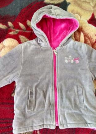 Прекрасная теплая двухсторонняя куртка на девочек от тм соня 92-98