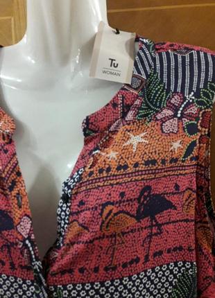 Новая  брендовая 100% вискоза блуза р.16 от tu3 фото