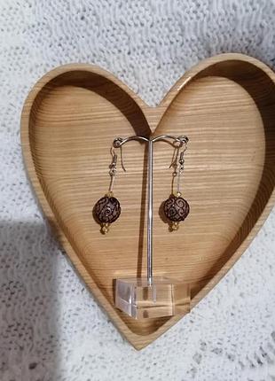 Чудесные серьги из стекла,ручного литья.