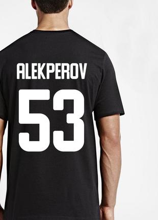 Мужская именная футболка alekperov 53 с фамилией, именем, номером