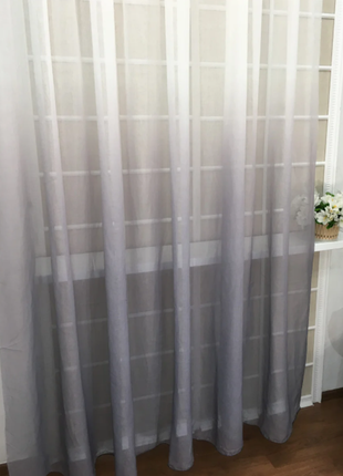 Готовая тюль серого цвета растяжка