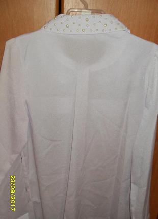 Школьная блузка рубашка на девочку длинный рукав4 фото