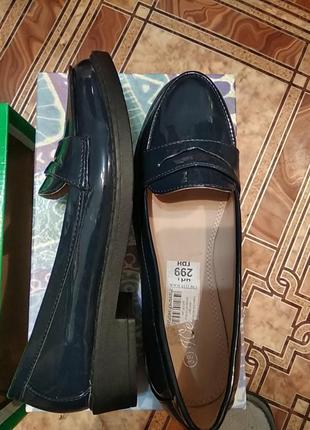 Новые темно-синие туфли,размер 38-38,58 фото