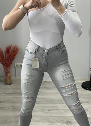 Джинсы синие рваные denim co4 фото