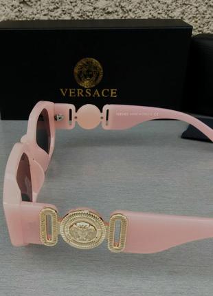 Versace жіночі сонцезахисні окуляри вузькі рожево пудрові4 фото