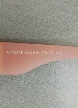 Versace жіночі сонцезахисні окуляри вузькі рожево пудрові6 фото