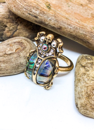 Стильное кольцо тренд галиотик кристаллы