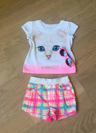 Набор children's place: шорты+ футболка на 1,5-2 года хлопок