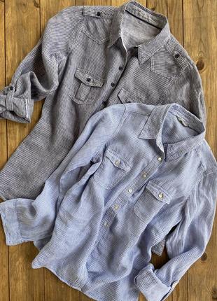 Фірмова стильна якісна натуральна сорочка блуза з льону3 фото