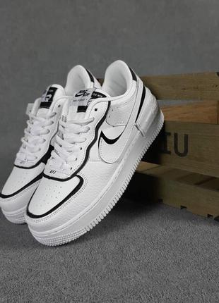 Жіночі кросівки nike air force 1 shadow білі з чорним / жіночі кросівки найк білі