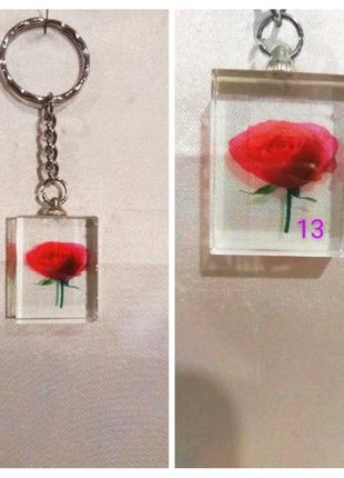 Брелок для ключів, скляна квітка.