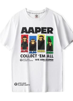 Мужская футболка a bathing ape aaper white